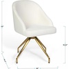 image:imageMartha Stewart Sora Stationary Swivel Task Chair with Sloped Arms for Home Office in Gray Velvet with Oil Rubbed Bronze FrameOff White BouclePolished Brass Frame