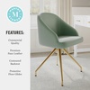 image:imageMartha Stewart Sora Stationary Swivel Task Chair with Sloped Arms for Home Office in Gray Velvet with Oil Rubbed Bronze FrameSage Faux LeatherPolished Brass Frame