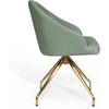 image:imageMartha Stewart Sora Stationary Swivel Task Chair with Sloped Arms for Home Office in Gray Velvet with Oil Rubbed Bronze FrameSage Faux LeatherPolished Brass Frame