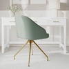 image:imageMartha Stewart Sora Stationary Swivel Task Chair with Sloped Arms for Home Office in Gray Velvet with Oil Rubbed Bronze FrameSage Faux LeatherPolished Brass Frame