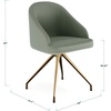 image:imageMartha Stewart Sora Stationary Swivel Task Chair with Sloped Arms for Home Office in Gray Velvet with Oil Rubbed Bronze FrameSage Faux LeatherPolished Brass Frame