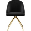 image:imageMartha Stewart Sora Stationary Swivel Task Chair with Sloped Arms for Home Office in White Boucle with Oil Rubbed Bronze FrameBlack VelvetPolished Nickel