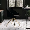 image:imageMartha Stewart Sora Stationary Swivel Task Chair with Sloped Arms for Home Office in White Boucle with Oil Rubbed Bronze FrameBlack VelvetPolished Nickel