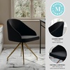 image:imageMartha Stewart Sora Stationary Swivel Task Chair with Sloped Arms for Home Office in White Boucle with Oil Rubbed Bronze FrameBlack VelvetPolished Nickel