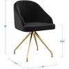 image:imageMartha Stewart Sora Stationary Swivel Task Chair with Sloped Arms for Home Office in White Boucle with Oil Rubbed Bronze FrameBlack VelvetPolished Nickel