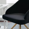 image:imageMartha Stewart Sora Stationary Swivel Task Chair with Sloped Arms for Home Office in White Boucle with Oil Rubbed Bronze FrameBlack VelvetPolished Nickel