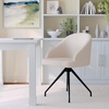 image:imageMartha Stewart Sora Stationary Swivel Task Chair with Sloped Arms for Home Office in White Boucle with Oil Rubbed Bronze FrameWhite BoucleOil Rubbed Bronze