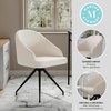 image:imageMartha Stewart Sora Stationary Swivel Task Chair with Sloped Arms for Home Office in White Boucle with Oil Rubbed Bronze FrameWhite BoucleOil Rubbed Bronze