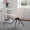 image:imageMartha Stewart Sora Stationary Swivel Task Chair with Sloped Arms for Home Office in White Boucle with Oil Rubbed Bronze FrameWhite BoucleOil Rubbed Bronze