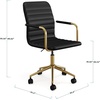 image:imageMartha Stewart Taytum Swivel Task Chair with Armrests for Home Office in Black Faux Leather with Polished Nickel FrameBlack Faux LeatherPolished Brass Frame
