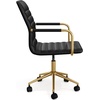 image:imageMartha Stewart Taytum Swivel Task Chair with Armrests for Home Office in Black Faux Leather with Polished Nickel FrameBlack Faux LeatherPolished Brass Frame