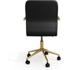 image:imageMartha Stewart Taytum Swivel Task Chair with Armrests for Home Office in Black Faux Leather with Polished Nickel FrameBlack Faux LeatherPolished Brass Frame