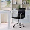 image:imageMartha Stewart Taytum Swivel Task Chair with Armrests for Home Office in Black Faux Leather with Polished Nickel FrameBlack Faux LeatherPolished Nickel
