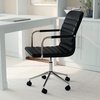 image:imageMartha Stewart Taytum Swivel Task Chair with Armrests for Home Office in Black Faux Leather with Polished Nickel FrameBlack Faux LeatherPolished Nickel