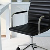 image:imageMartha Stewart Taytum Swivel Task Chair with Armrests for Home Office in Black Faux Leather with Polished Nickel FrameBlack Faux LeatherPolished Nickel