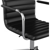 image:imageMartha Stewart Taytum Swivel Task Chair with Armrests for Home Office in Black Faux Leather with Polished Nickel FrameBlack Faux LeatherPolished Nickel