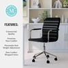 image:imageMartha Stewart Taytum Swivel Task Chair with Armrests for Home Office in Black Faux Leather with Polished Nickel FrameBlack Faux LeatherPolished Nickel