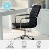 image:imageMartha Stewart Taytum Swivel Task Chair with Armrests for Home Office in Black Faux Leather with Polished Nickel FrameBlack Faux LeatherPolished Nickel