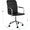 image:imageMartha Stewart Taytum Swivel Task Chair with Armrests for Home Office in Black Faux Leather with Polished Nickel FrameBlack Faux LeatherPolished Nickel