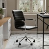 image:imageMartha Stewart Taytum Swivel Task Chair with Armrests for Home Office in Black Faux Leather with Polished Nickel FrameBlack Faux LeatherPolished Nickel
