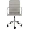 image:imageMartha Stewart Taytum Swivel Task Chair with Armrests for Home Office in Black Faux Leather with Polished Nickel FrameGray Faux LeatherPolished Nickel Frame