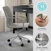 image:imageMartha Stewart Taytum Swivel Task Chair with Armrests for Home Office in Black Faux Leather with Polished Nickel FrameGray Faux LeatherPolished Nickel Frame