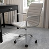 image:imageMartha Stewart Taytum Swivel Task Chair with Armrests for Home Office in Black Faux Leather with Polished Nickel FrameGray Faux LeatherPolished Nickel Frame