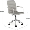 image:imageMartha Stewart Taytum Swivel Task Chair with Armrests for Home Office in Black Faux Leather with Polished Nickel FrameGray Faux LeatherPolished Nickel Frame