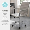 image:imageMartha Stewart Taytum Swivel Task Chair with Armrests for Home Office in Black Faux Leather with Polished Nickel FrameGray Faux LeatherPolished Nickel Frame