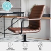 image:imageMartha Stewart Taytum Swivel Task Chair with Armrests for Home Office in Black Faux Leather with Polished Nickel FrameSaddle Brown Faux LeatherOil Rubbed Bronze