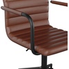 image:imageMartha Stewart Taytum Swivel Task Chair with Armrests for Home Office in Black Faux Leather with Polished Nickel FrameSaddle Brown Faux LeatherOil Rubbed Bronze
