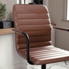 image:imageMartha Stewart Taytum Swivel Task Chair with Armrests for Home Office in Black Faux Leather with Polished Nickel FrameSaddle Brown Faux LeatherOil Rubbed Bronze