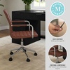 image:imageMartha Stewart Taytum Swivel Task Chair with Armrests for Home Office in Black Faux Leather with Polished Nickel FrameSaddle Brown Faux LeatherPolished Nickel Frame