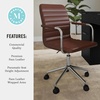 image:imageMartha Stewart Taytum Swivel Task Chair with Armrests for Home Office in Black Faux Leather with Polished Nickel FrameSaddle Brown Faux LeatherPolished Nickel Frame
