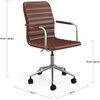 image:imageMartha Stewart Taytum Swivel Task Chair with Armrests for Home Office in Black Faux Leather with Polished Nickel FrameSaddle Brown Faux LeatherPolished Nickel Frame