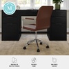 image:imageMartha Stewart Taytum Swivel Task Chair with Armrests for Home Office in Black Faux Leather with Polished Nickel FrameSaddle Brown Faux LeatherPolished Nickel Frame
