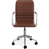 image:imageMartha Stewart Taytum Swivel Task Chair with Armrests for Home Office in Black Faux Leather with Polished Nickel FrameSaddle Brown Faux LeatherPolished Nickel Frame