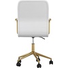 image:imageMartha Stewart Taytum Swivel Task Chair with Armrests for Home Office in Black Faux Leather with Polished Nickel FrameWhite Faux LeatherPolished Brass