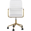 image:imageMartha Stewart Taytum Swivel Task Chair with Armrests for Home Office in Black Faux Leather with Polished Nickel FrameWhite Faux LeatherPolished Brass