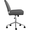 image:imageMartha Stewart Tyla Armless Swivel Task Chair for Home Office in White Faux Leather with Polished Brass FrameGray Faux LeatherPolished Nickel