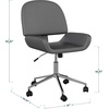 image:imageMartha Stewart Tyla Armless Swivel Task Chair for Home Office in White Faux Leather with Polished Brass FrameGray Faux LeatherPolished Nickel