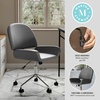 image:imageMartha Stewart Tyla Armless Swivel Task Chair for Home Office in White Faux Leather with Polished Brass FrameGray Faux LeatherPolished Nickel
