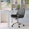 image:imageMartha Stewart Tyla Armless Swivel Task Chair for Home Office in White Faux Leather with Polished Brass FrameGray Faux LeatherPolished Nickel