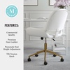 image:imageMartha Stewart Tyla Armless Swivel Task Chair for Home Office in White Faux Leather with Polished Brass FrameWhite Faux LeatherPolished Brass