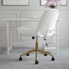 image:imageMartha Stewart Tyla Armless Swivel Task Chair for Home Office in White Faux Leather with Polished Brass FrameWhite Faux LeatherPolished Brass