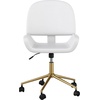 image:imageMartha Stewart Tyla Armless Swivel Task Chair for Home Office in White Faux Leather with Polished Brass FrameWhite Faux LeatherPolished Brass