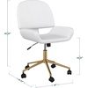image:imageMartha Stewart Tyla Armless Swivel Task Chair for Home Office in White Faux Leather with Polished Brass FrameWhite Faux LeatherPolished Brass