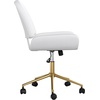 image:imageMartha Stewart Tyla Armless Swivel Task Chair for Home Office in White Faux Leather with Polished Brass FrameWhite Faux LeatherPolished Brass