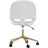 image:imageMartha Stewart Tyla Armless Swivel Task Chair for Home Office in White Faux Leather with Polished Brass FrameWhite Faux LeatherPolished Brass