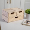 image:imageMartha Stewart Weston Stackable Wooden Storage Boxes with Pullout Drawers Paulownia Wood Storage Organizers 3 Pack Light NaturalLight Natural